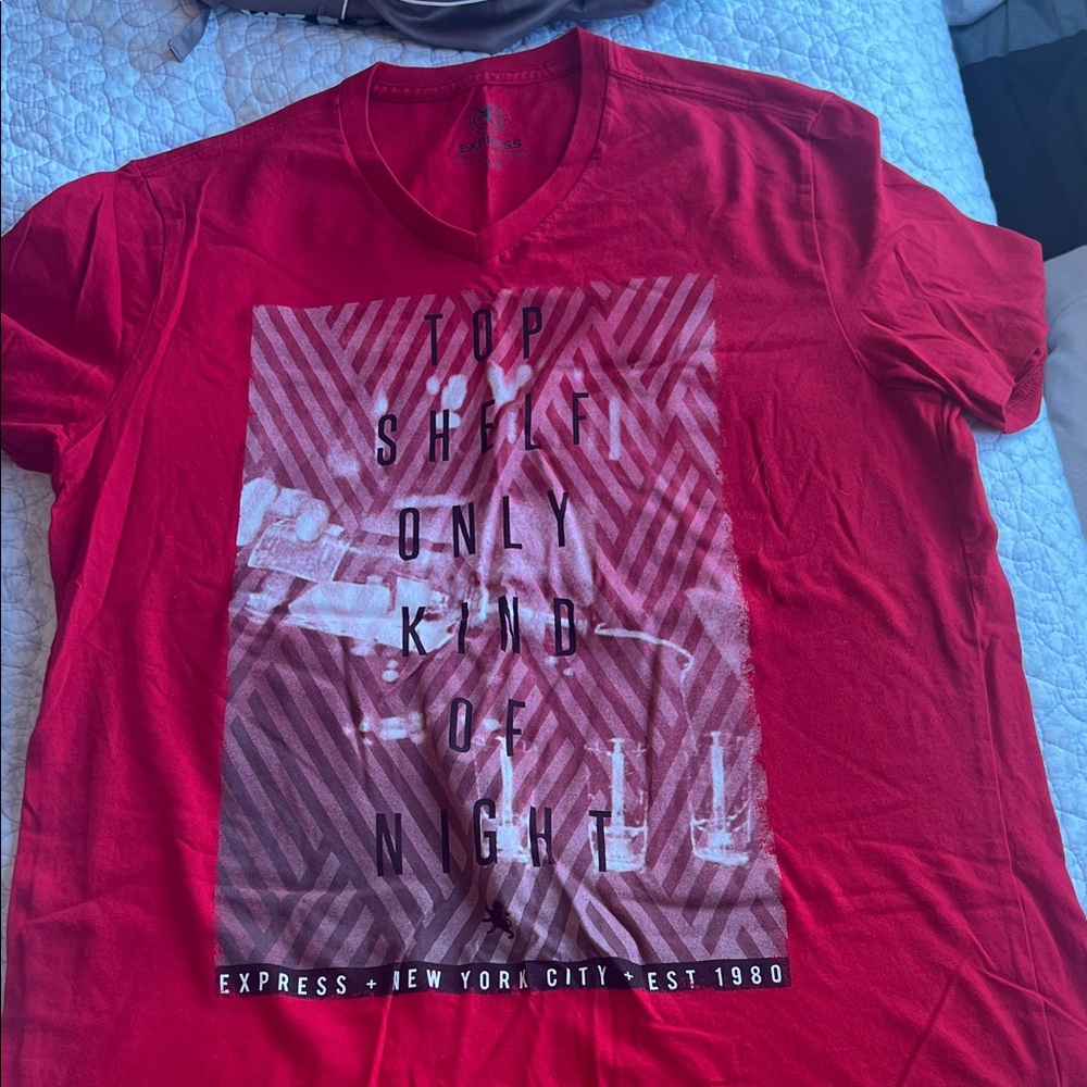 Express Men's Red Graphic Tee